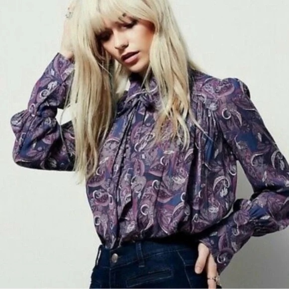 Free People Modern Muse Paisley Blouse